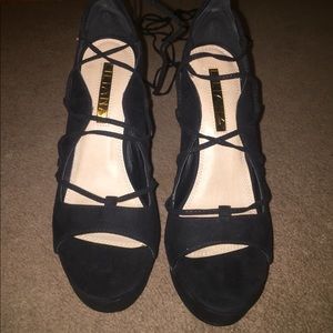 Liliana black strappy heels